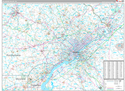 Delaware Valley Wall Map Premium Style